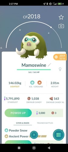Pokemon mamoswine shiny 2019 - shiny,