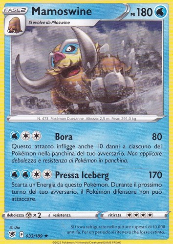 Carta pokemon mamoswine - pokemon,