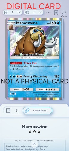 Mamoswine diamond rare card - 3,