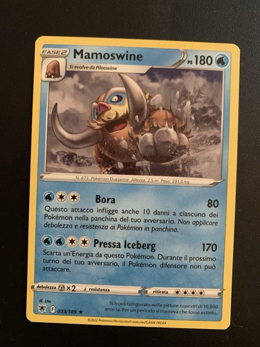 Carta pokemon mamoswine rara - pokemon,
