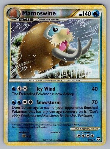 Mamoswine 102 rare hgss - mamoswine, 5/102